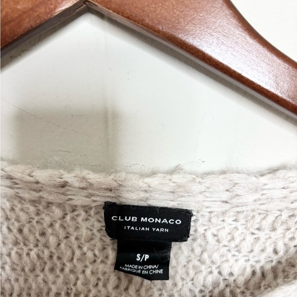 Club Monaco tan soft knit chunky sweater alpaca wool size SM - Picture 2 of 7